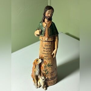 Figurine with animals “ Give us the grace to see all animals as gifts from God”
